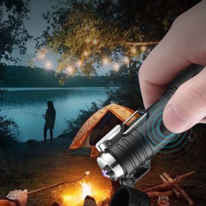 F22 vanntett dobbel bue aluminiumsskall zoom lommelykt lighter, USB-lading vindtett lighter