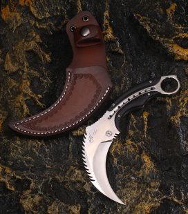 Outdoor claw knife made of 9-chrome integrated steel with high hardness, durability, and small straight knife for camping, jungle, and wilderness survival