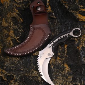 Outdoor claw knife made of 9-chrome integrated steel with high hardness, durability, and small straight knife for camping, jungle, and wilderness survival